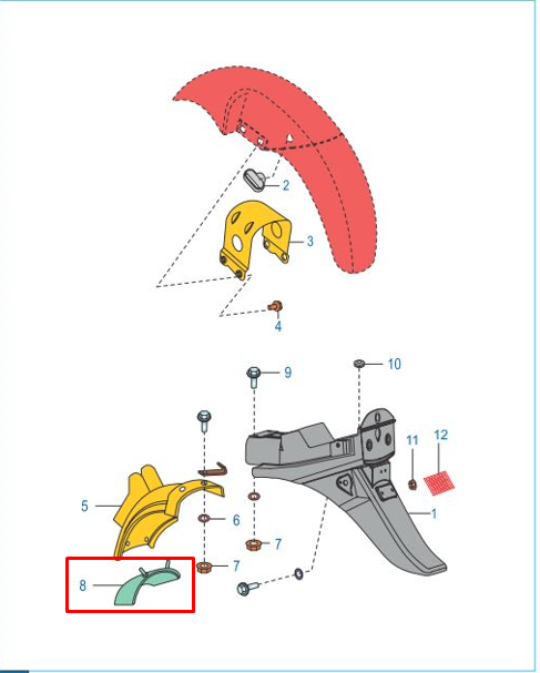 Guardapolvo de guardab trasero boxer BAJAJ 100 original