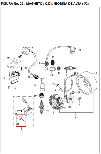 Codensador xcd original 125 BAJAJ