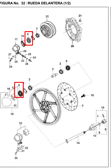 Retenedor izquierdo de llanta delantera (40-50-05) pulsar BAJAJ original