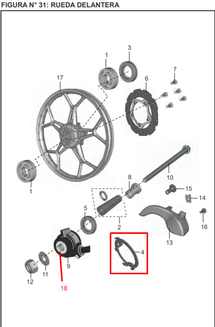 Arandela delantera piñon de velocimetro pulsar BAJAJ 180 original