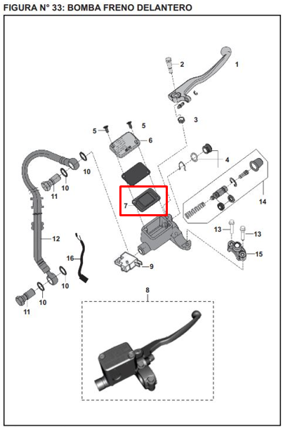 Diafragma bomba freno pulsar original BAJAJ