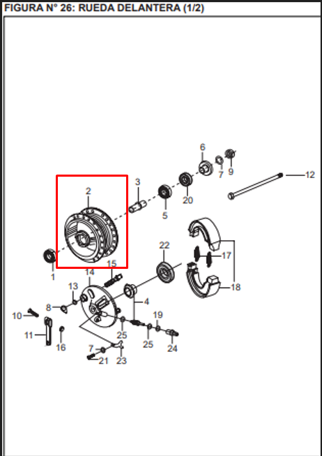 Campana delantera boxer BAJAJ 100 original