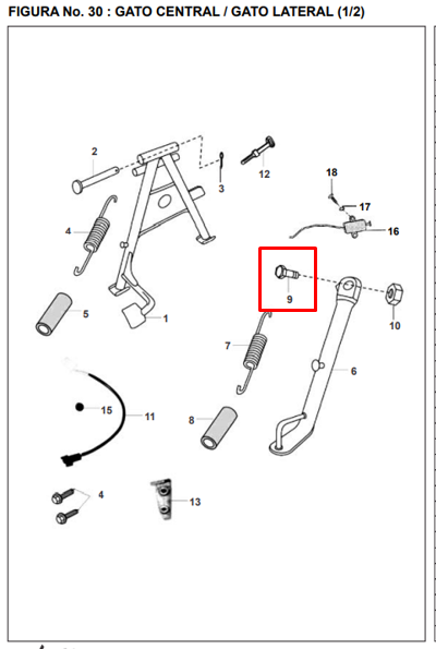 Tornillo de gato boxer - pulsar BAJAJ original