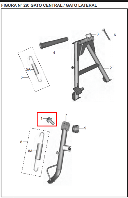 Tornillo de gato boxer - pulsar BAJAJ original