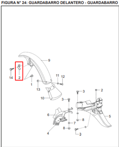 Abrazadera guia de cable boxer ug 100 BAJAJ original