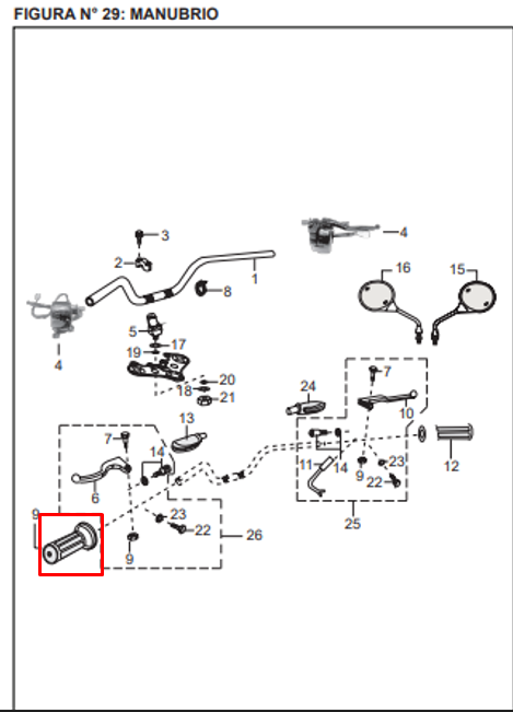 Manilar izquierda boxer tec 100 BAJAJ original