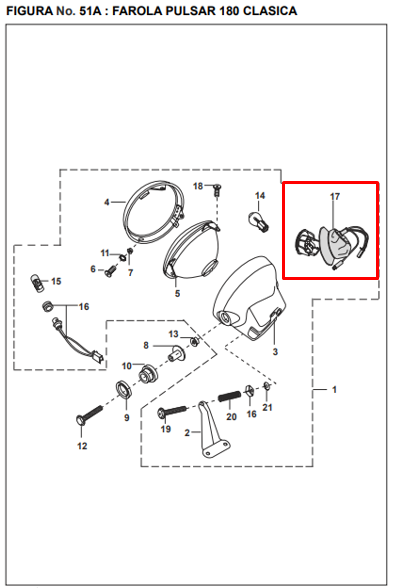 Socket de farola boxer 100 k-tec BAJAJ original