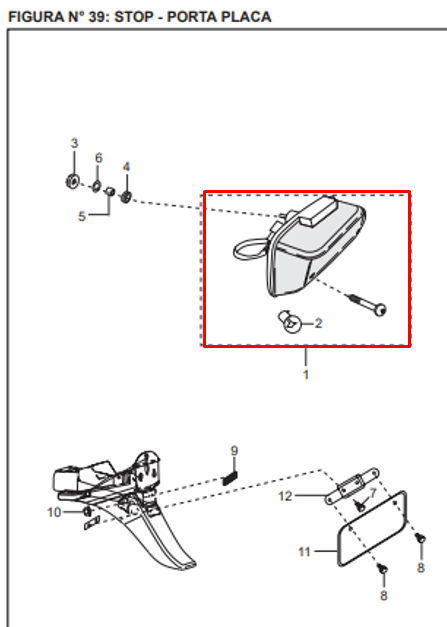 Stop boxer 100 k-tec/bm BAJAJ original
