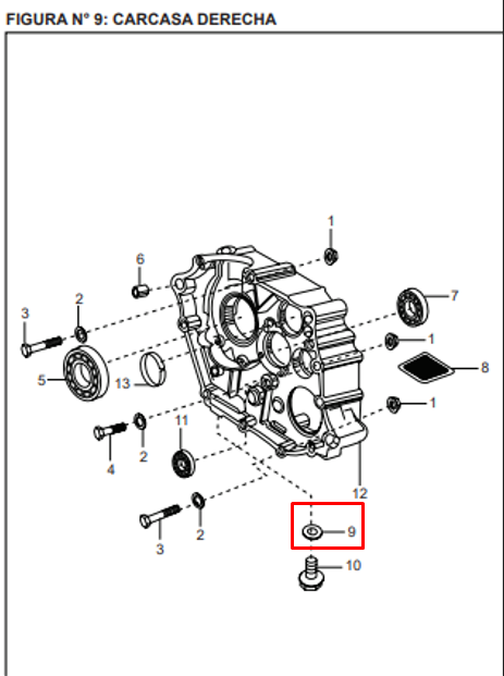 Arandela delantera tapon de aceite boxer 100 k-tec BAJAJ original