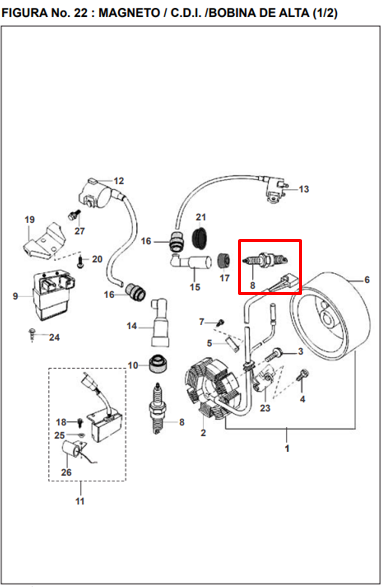 Bujia discover 125/135 - pulsar 180/bajaj 200 original