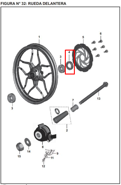 Retenedor (22-35-08) pulsar BAJAJ 200 original