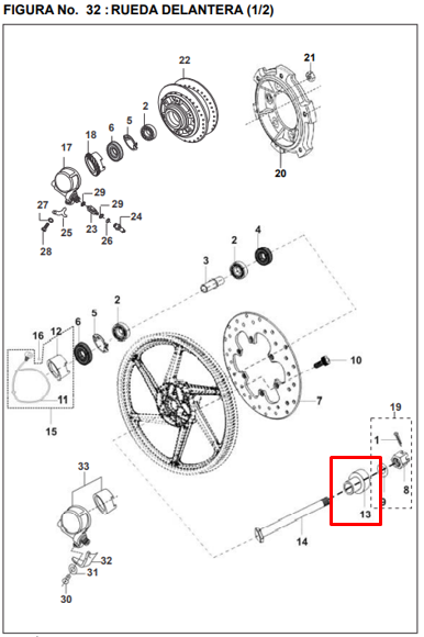 Buje delantero (12x17.5x33) pulsar BAJAJ 180 original