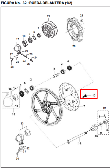 Tornillo de disco freno pulsar ii 180 BAJAJ original