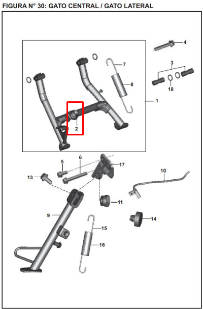 Caucho de gato central boxer BAJAJ 100 original
