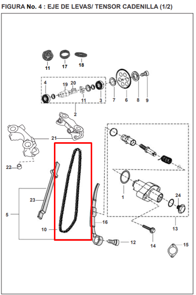 Cadenilla pulsar BAJAJ 180 original (25hx98l)