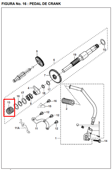 Resorte eje de crank pulsar BAJAJ 180 original