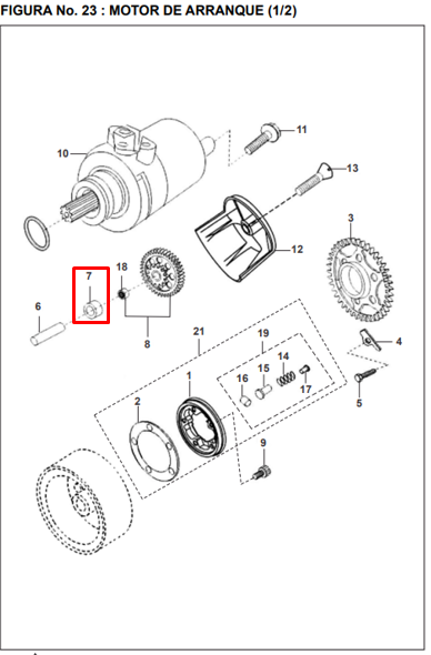 Buje de arranque (10x21x14) pulsar BAJAJ 180 original