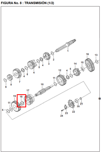 Buje de caja (20x24x11/27x01) pulsar BAJAJ 180 original