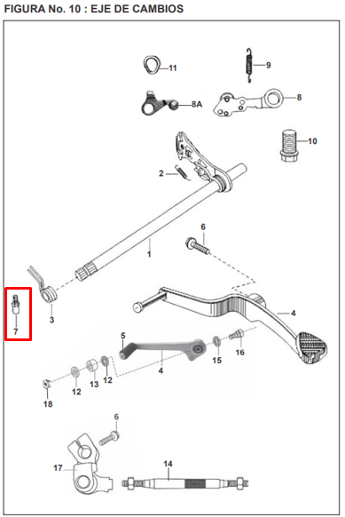 Tornillo tope de cambios pulsar ug 180/bajaj 200 original