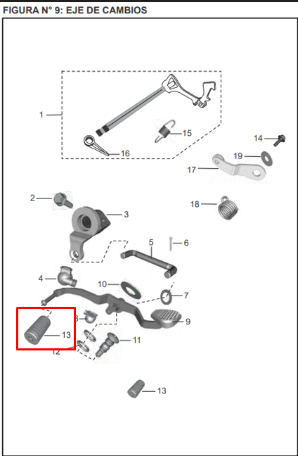 Caucho pedal de cambios pulsar BAJAJ 135 original