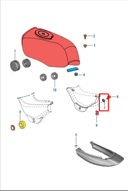 Caucho de tapa lateral pulsar BAJAJ original