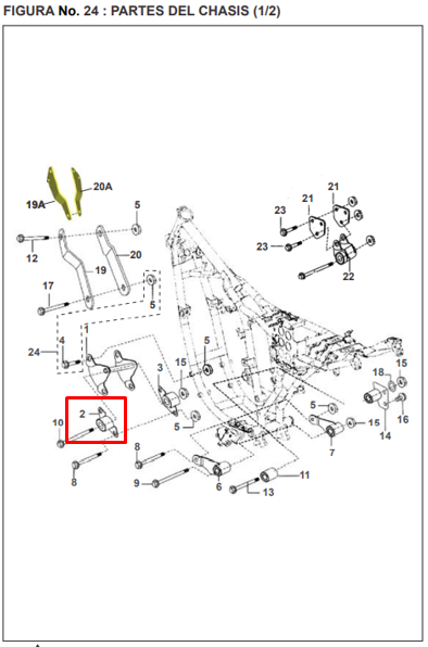 Soporte de motor pulsar dts 180-i BAJAJ original (delantero izquierdo)