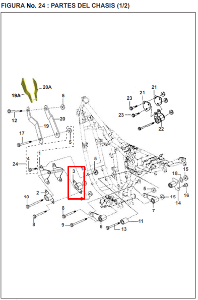 Soporte de motor pulsar dts 180-i BAJAJ original (delantero derecho)
