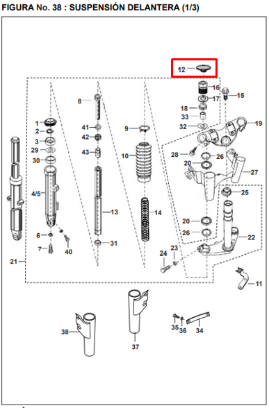 Caucho tapon de telescopio pulsar BAJAJ original