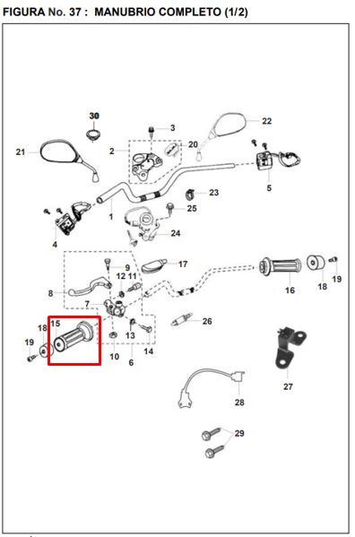 Manigueta izquierda pulsar BAJAJ 180 original