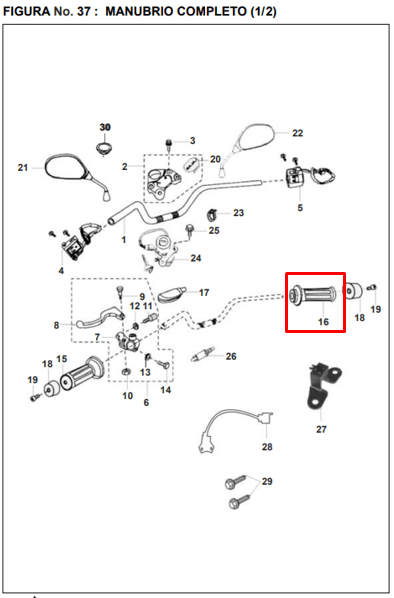Manigueta de freno pulsar BAJAJ 180 original