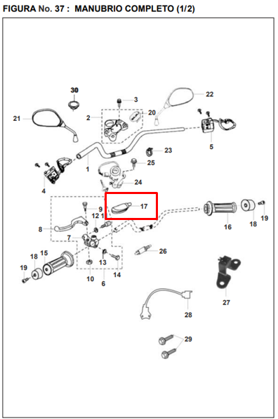 Guardapolvo de manigueta pulsar BAJAJ 180 original