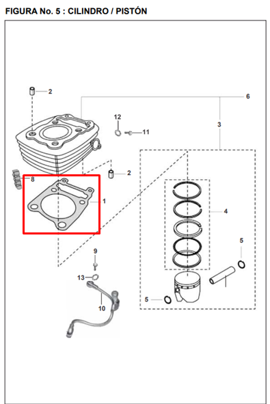 Empaque cilindro pulsar BAJAJ 180 original