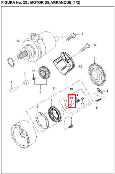 Buje clutch de arranque pulsar 180 - discover BAJAJ 135 original