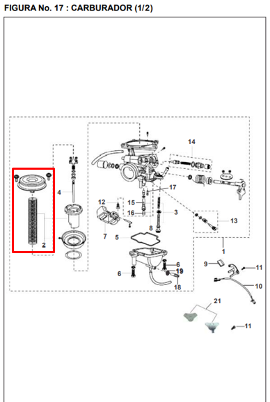 Diafragma de carburador completo pulsar 180/ug/bajaj 200 original