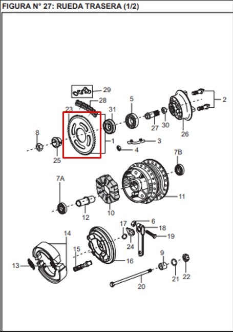 Sprocket kb BAJAJ 125 original (dientes 42)