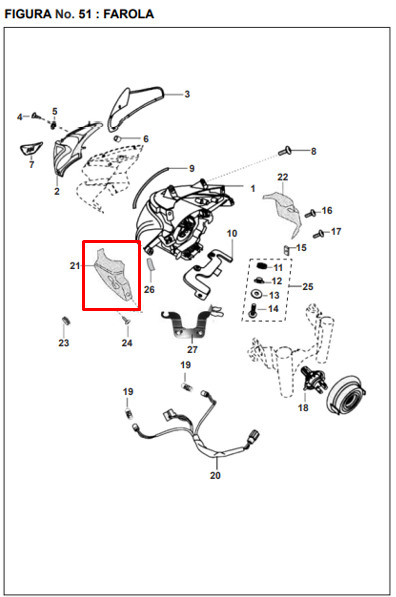 Soporte de carenaje pulsar dts 180-i BAJAJ original (izquierdo)