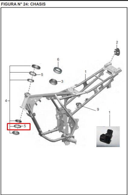 Canastilla de direccion boxer ct 100 BAJAJ original