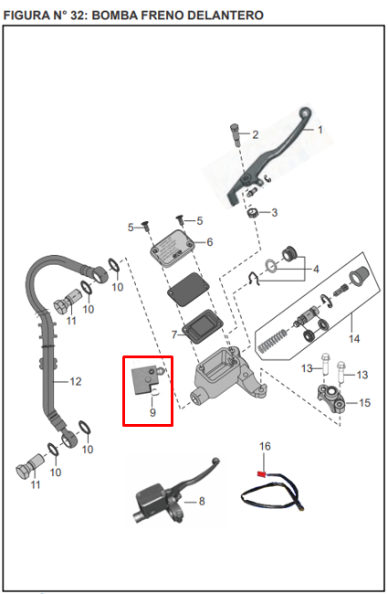Switch de stop pulsar black 180 BAJAJ original (delantero)