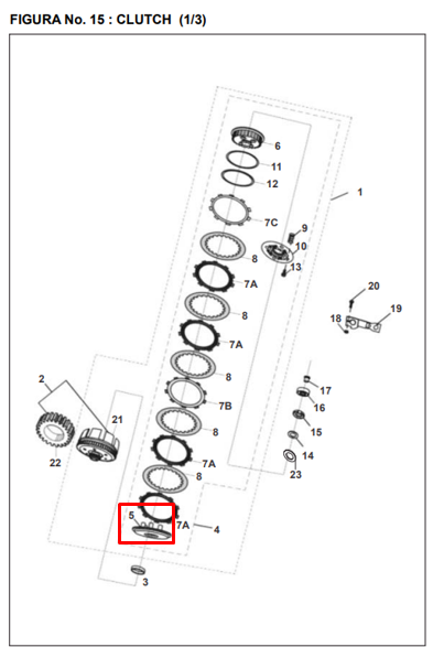 Porta resorte clutch pulsar ug/original 220 BAJAJ