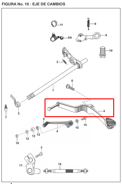 Pedal cambios pulsar 200/ug original BAJAJ