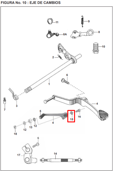 Arandela delantera pedal de freno pulsar BAJAJ 200 original