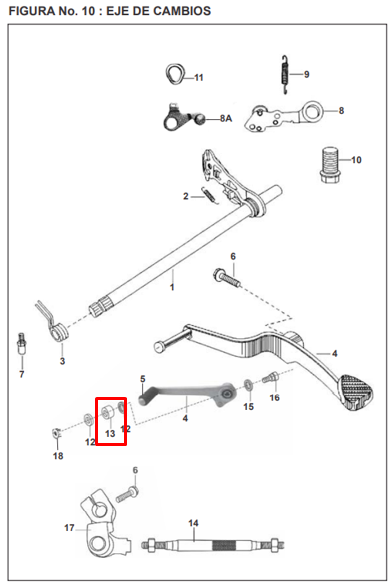 Buje eje de cambios (08.5x13x24.5) pulsar BAJAJ 200 original