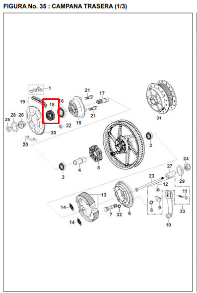 Retenedor porta sprocket (26-42-08) boxer BAJAJ 100 original