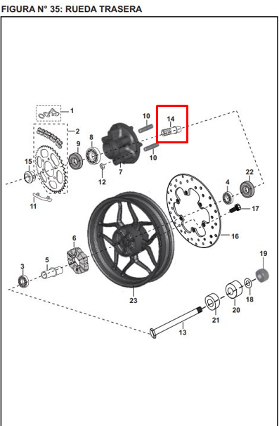 Buje de porta sprocket pulsar BAJAJ 200 original