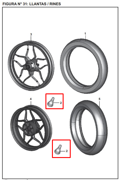 Valvula de llanta pulsar BAJAJ 200 original