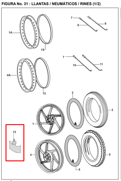 Valvula de llanta pulsar BAJAJ 200 original