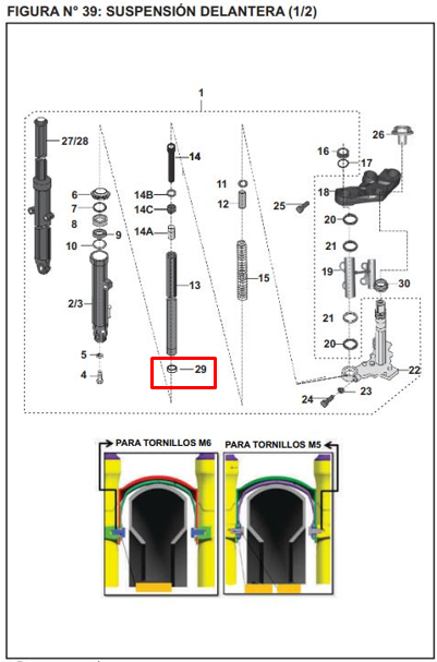 Buje de telescopio pulsar 180ug BAJAJ original