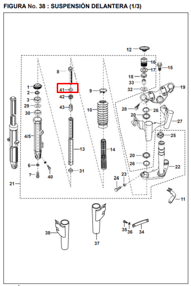 Pin de telescopio pulsar 180ug/ug 200 BAJAJ original