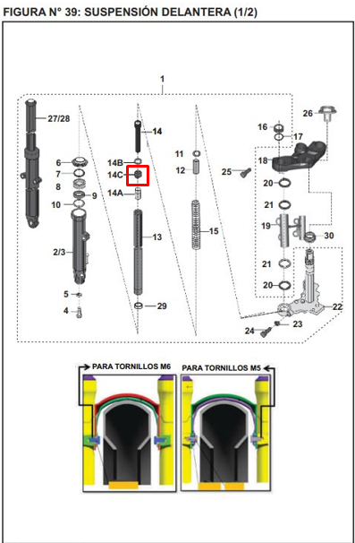 Pin de telescopio pulsar 180ug/ug 200 BAJAJ original