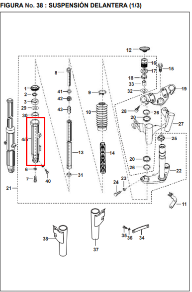 Botella Delantera Izquierda Pulsar 220/Ug 180 Bajaj Original